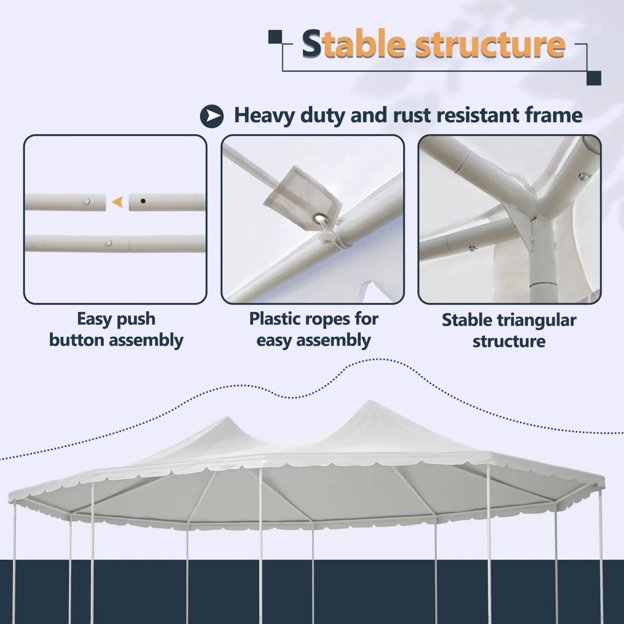 [29X21FT] Extra-Large Heavy-Duty Outdoor Waterproof Party, Wedding Tent With Steel Frame (SAK53821) by SAKSBY WHOLESALE