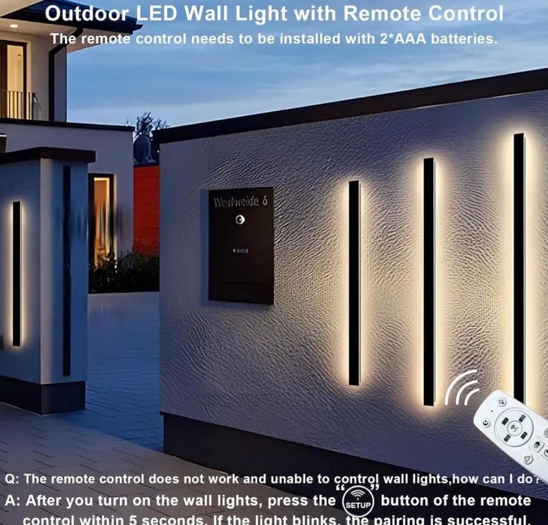 Levxhotty 59 inch Modern Outdoor Wall Lights,3000K-6000K Dimmable Outdoor Wall Sconce,Long Wall Light with Remote Control,Exterior Linear Wall Lightin by Selzalot
