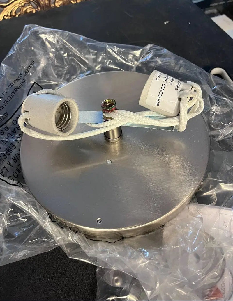 Open Box Progress Lighting Inspire Collection 13 in. 2- Light Brushed Nickel Transitional Kitchen Ceiling Light Drum Flush Mount by Selzalot