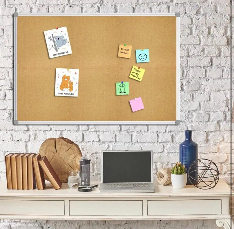 Lockways Cork Board Bulletin Board, Double Sided Corkboard 36" x 24", Wall-Mounted Aluminum Framed Message Presentation Notice Board 3 x 2 by Selzalot