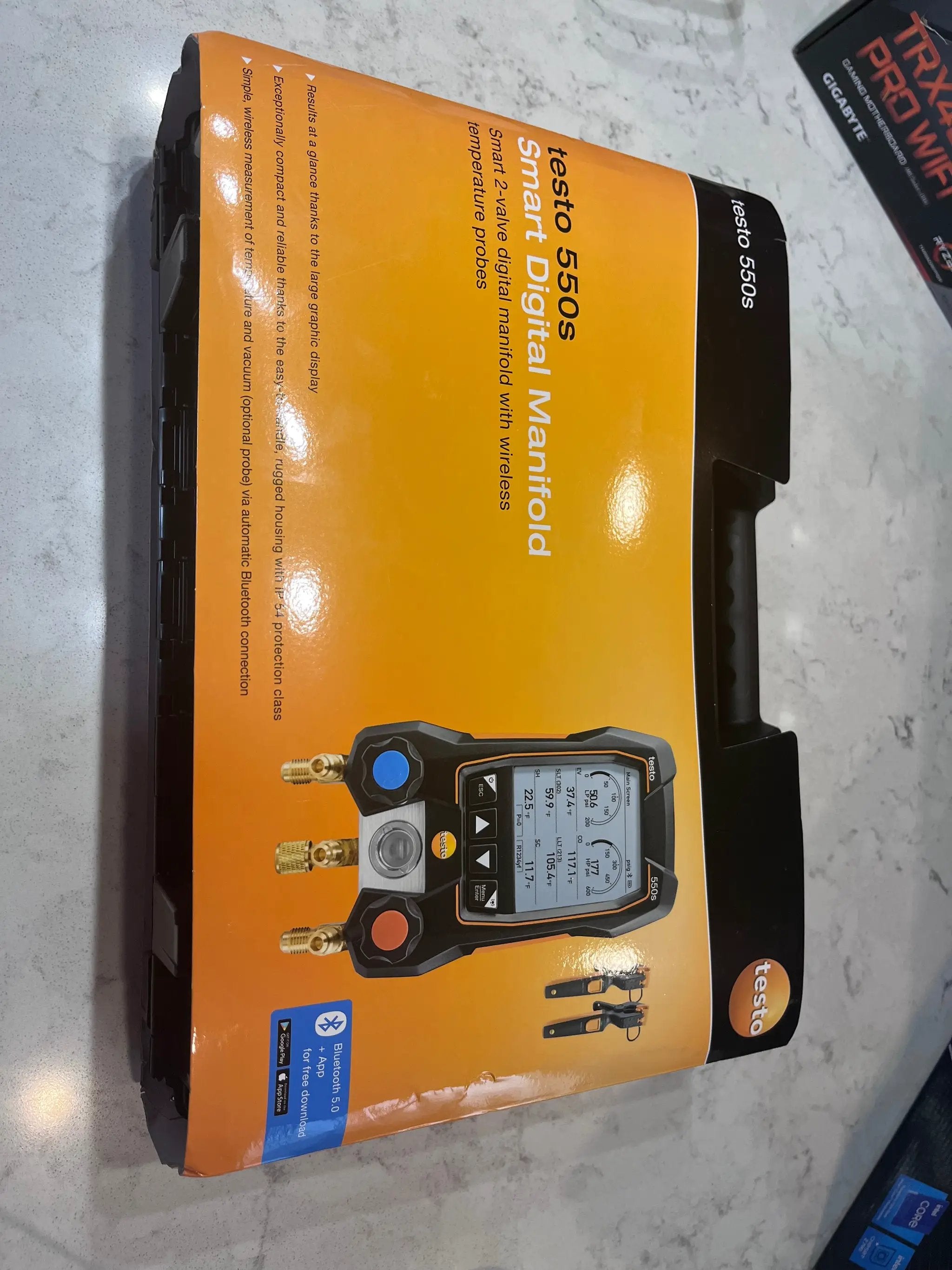 Open Box testo 550s AC Manifold Gauge Set - Manifold Gauges Hvac and Refrigeration - Incl. 2 Wired Temperature Clamp Probes - AC Recharge Kit with sup by Selzalot