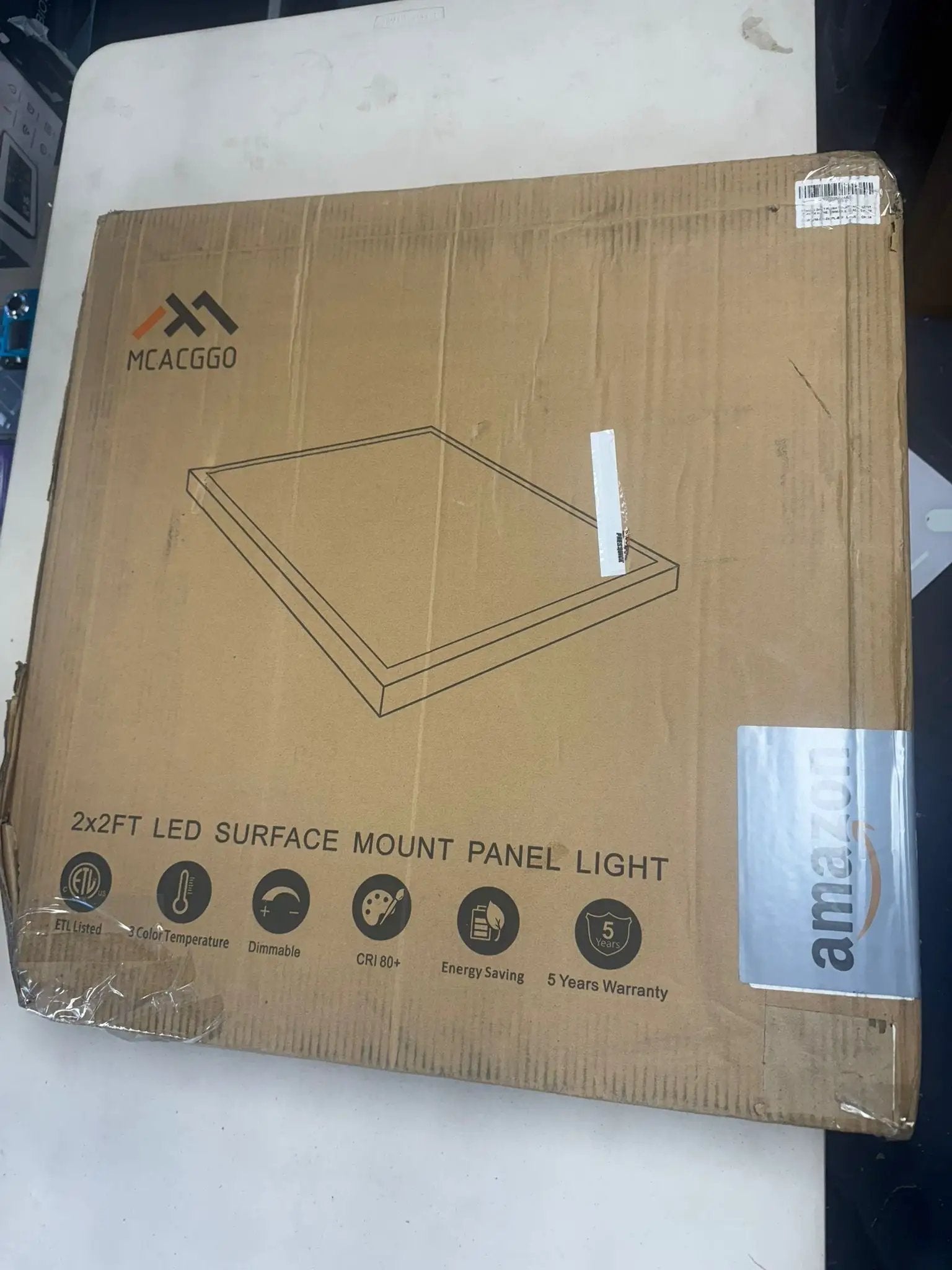 Open Box Mcacggo 2x2 FT Surface Mount LED Panel Light Dimmable & 3 Color Selectable 3000K/4000K/5000K - 40W 24x24 Inch LED Flush Mount Ceiling Light L by Selzalot