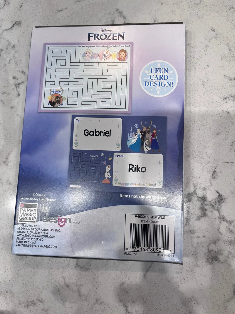 Brand New Cards (Box of 24) Maze Valentines Disney Frozen by Selzalot