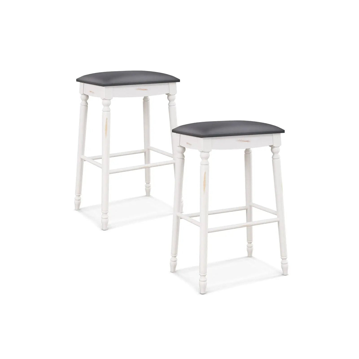 29 Inch Bar Stool Set of 2 with Padded Seat Cushions and Wood Legs-29 inches by DirectDeals