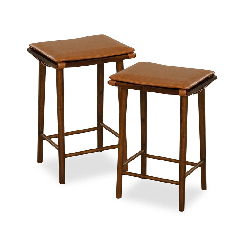 Set of 2 25.5 Inch Barstools with Removable Cushion and Footrest by DirectDeals
