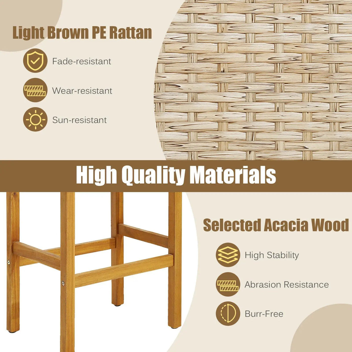 Patio Wood Bar Stools Set of 2/4 by DirectDeals