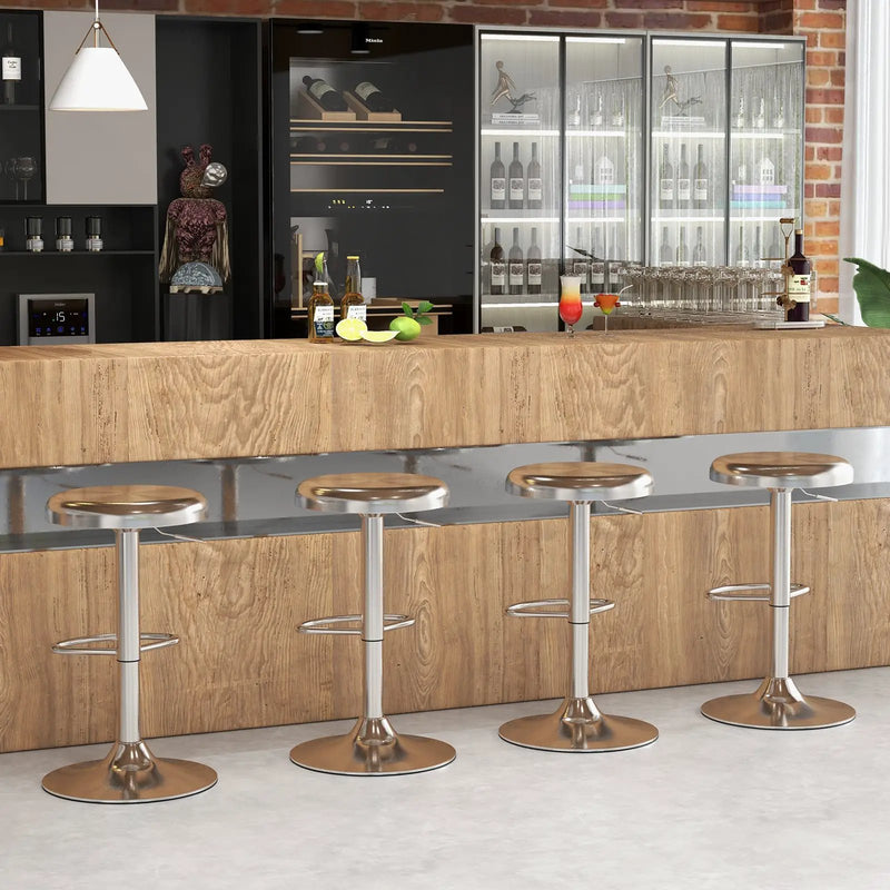 Modern Swivel Adjustable Height Bar Stool with Footrest for Pub Bistro Kitchen Dining by DirectDeals