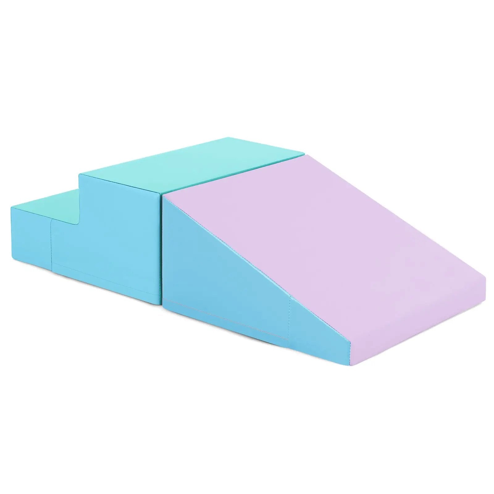2-Piece Step and Slide Climber for Infants and Toddlers Baby Soft Play Set Foam Blocks-Blue by DirectDeals