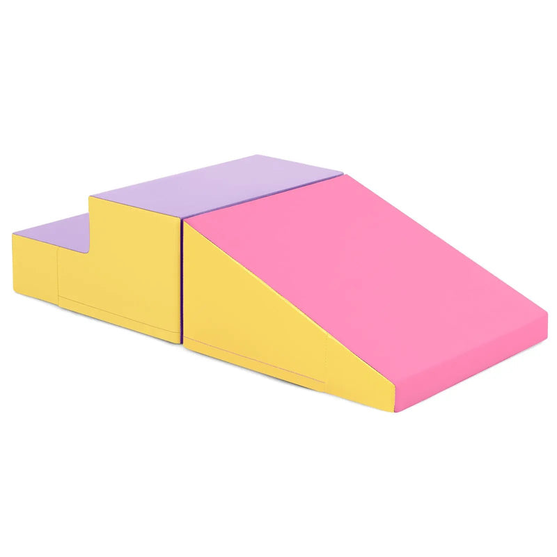 2-Piece Step and Slide Climber for Infants and Toddlers Baby Soft Play Set Foam Blocks-Yellow by DirectDeals