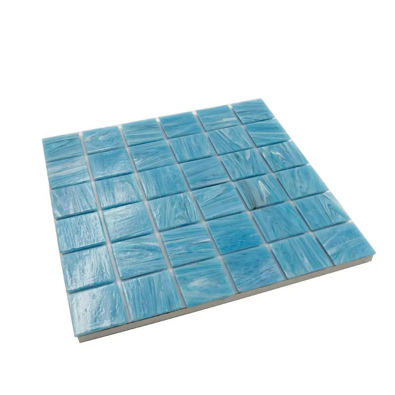 Sky Blue 12x12 Glossy Uniform square Glass Mosaic Tile (10 pack, 10 sq ft/case) by Apollo Tile