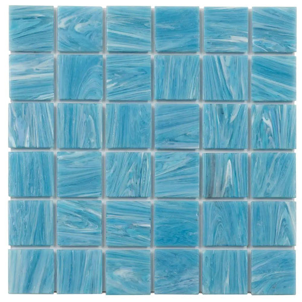 Sky Blue 12x12 Glossy Uniform square Glass Mosaic Tile (10 pack, 10 sq ft/case), photo 2 of 8