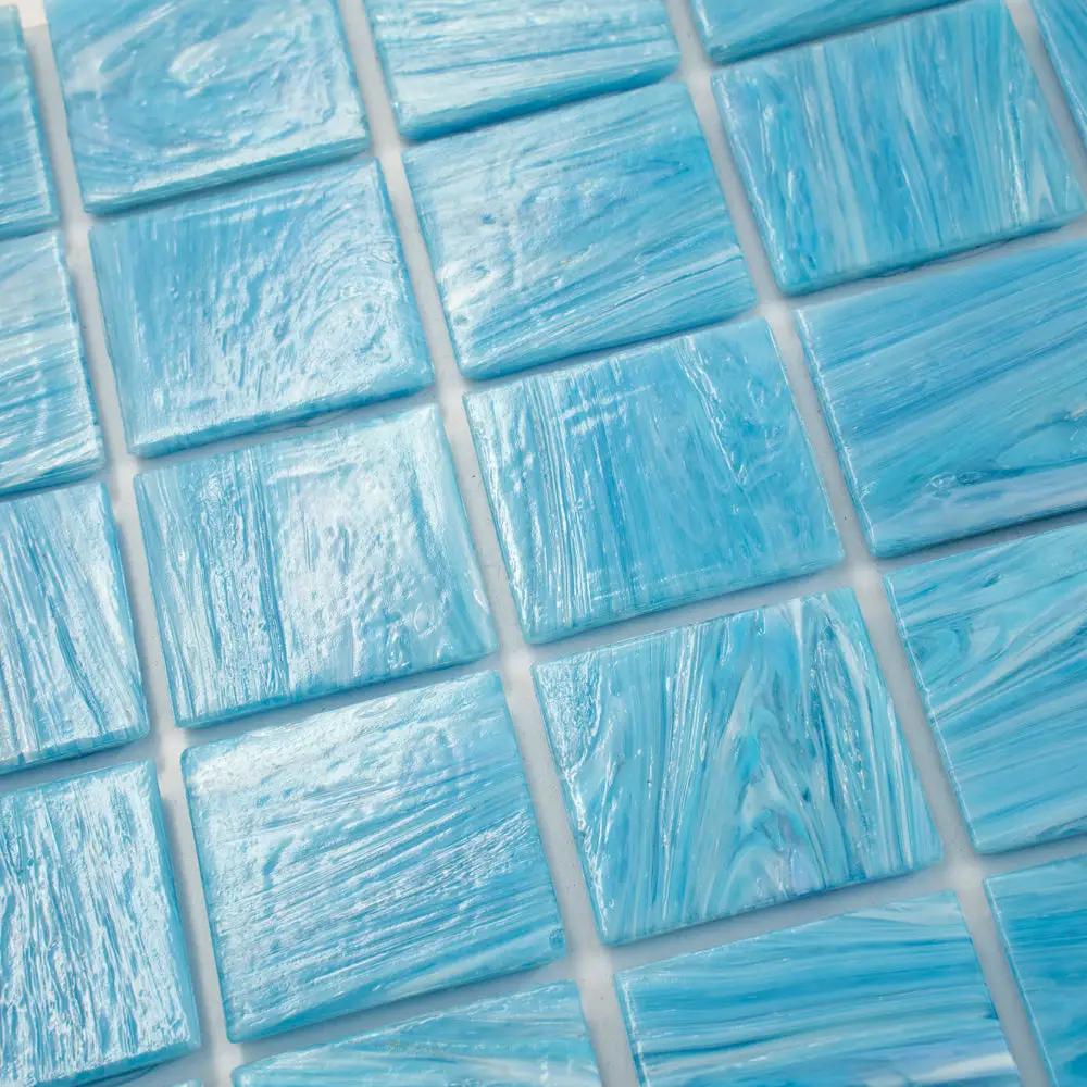 Sky Blue 12x12 Glossy Uniform square Glass Mosaic Tile (10 pack, 10 sq ft/case) by Apollo Tile