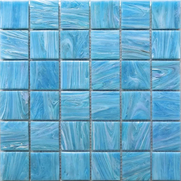 Sky Blue 12x12 Glossy Uniform square Glass Mosaic Tile (10 pack, 10 sq ft/case)