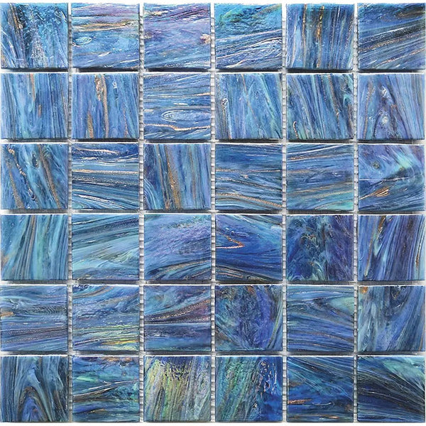 Midnight Blue 12x12 Glossy Uniform square Glass Mosaic Tile (10 pack, 10 sq ft/case)