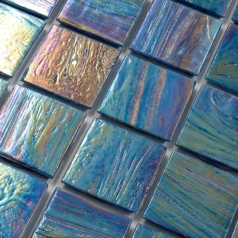 Midnight Blue 12x12 Glossy Uniform square Glass Mosaic Tile (10 pack, 10 sq ft/case) by Apollo Tile