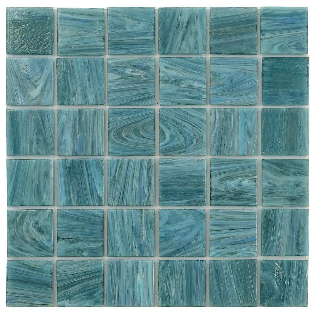 Yale Blue 12x12 Glossy Uniform square Glass Mosaic Tile (10 pack, 10 sq ft/case) by Apollo Tile