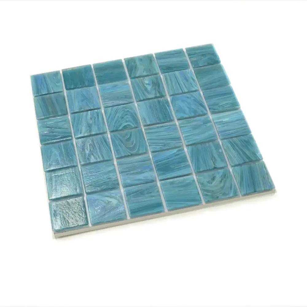 Yale Blue 12x12 Glossy Uniform square Glass Mosaic Tile (10 pack, 10 sq ft/case) by Apollo Tile