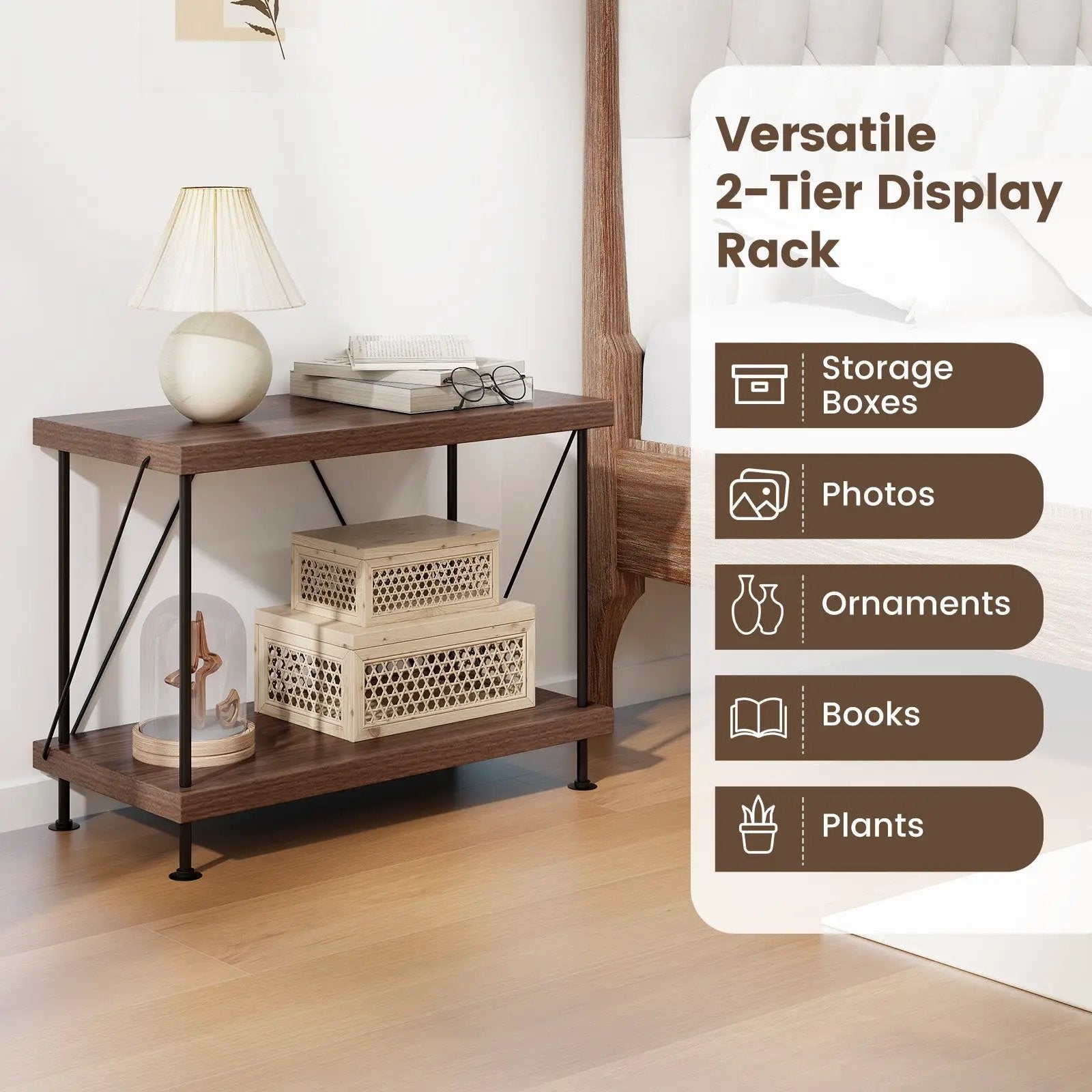 2/3/4/5-Tier Multipurpose Display Rack with Metal Frame-2-Tier by DirectDeals