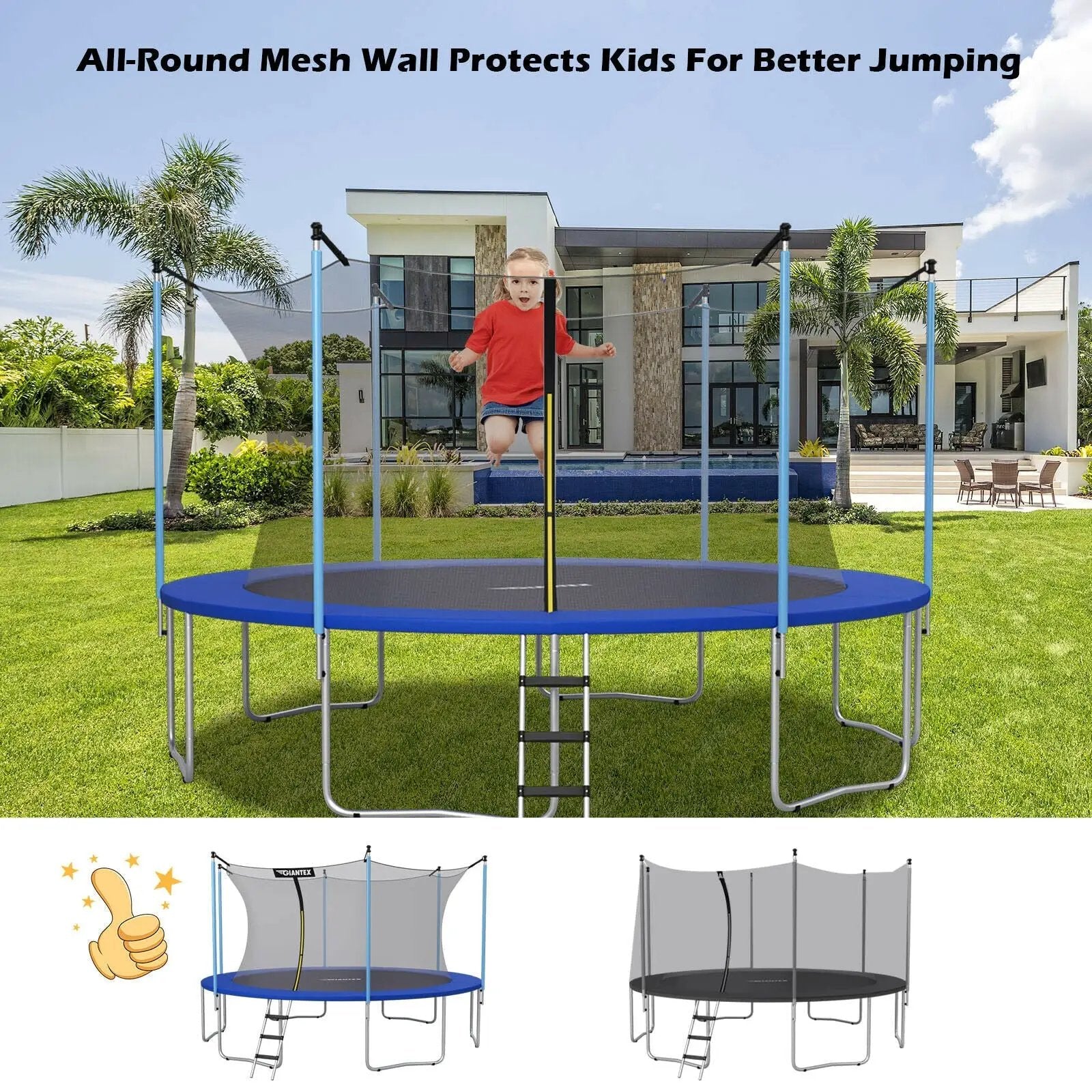 10Ft Replacement Weather-Resistant Trampoline Safety Enclosure Net by DirectDeals