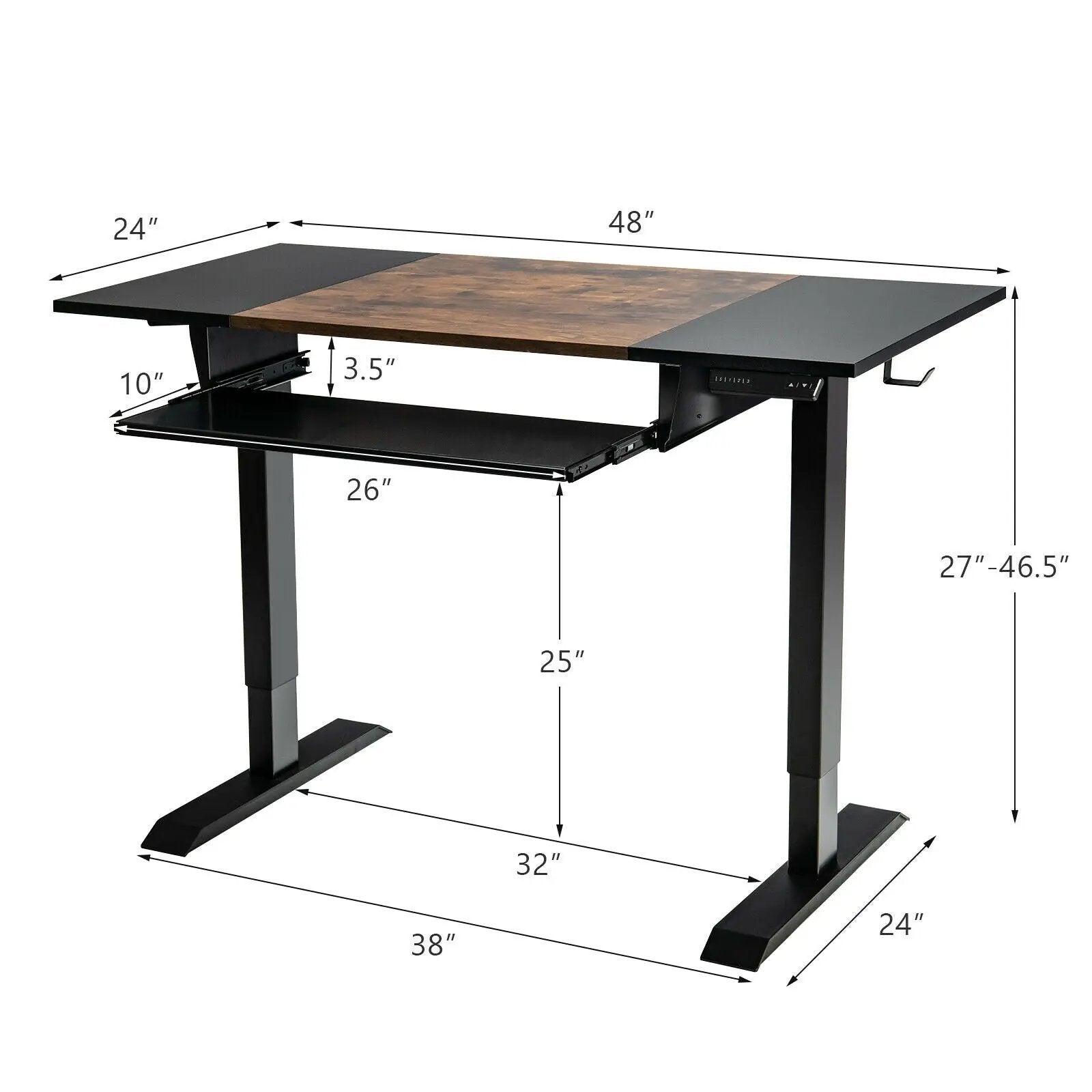 48 Inch Electric Sit to Stand Desk with Keyboard Tray by DirectDeals
