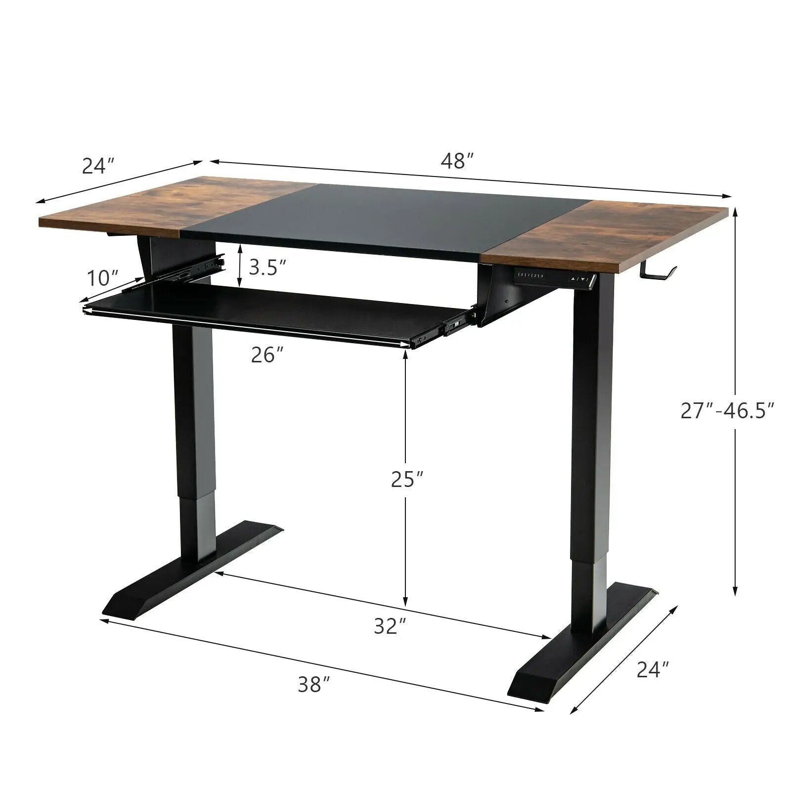 48 Inch Electric Sit to Stand Desk with Keyboard Tray by DirectDeals