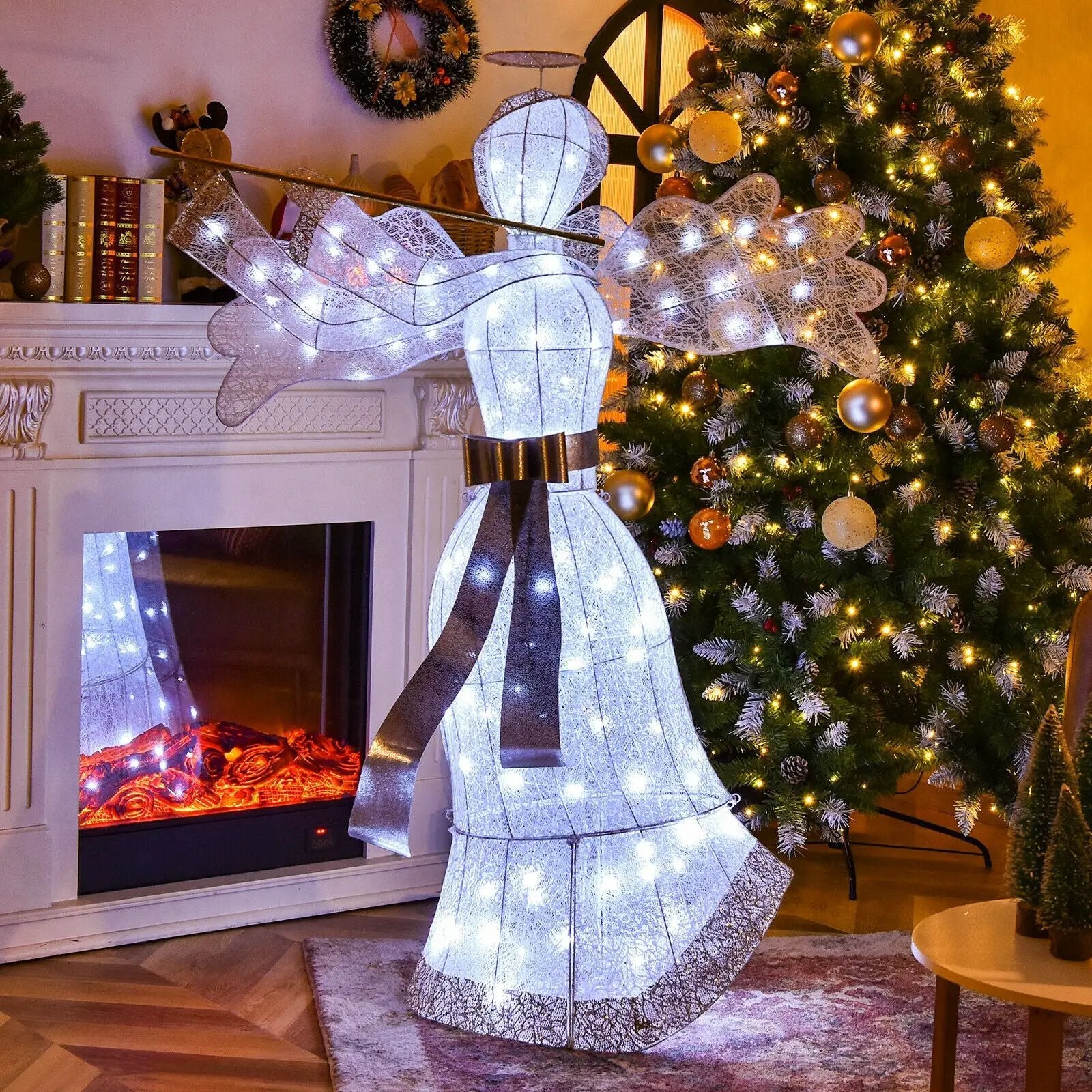 Pre-Lit Angel Christmas Decoration with 100 LED Lights by DirectDeals