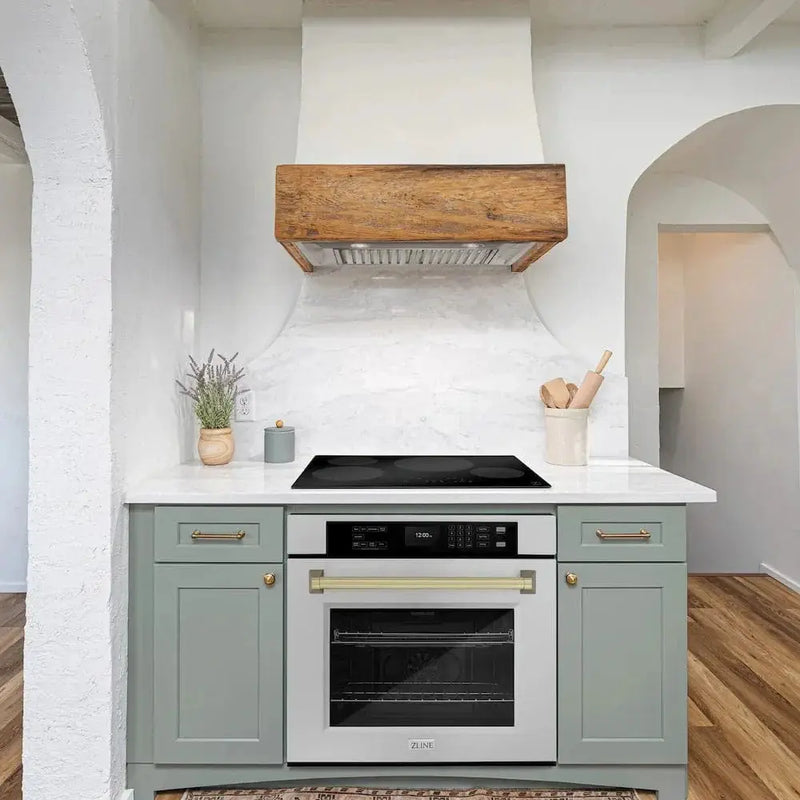 ZLINE 30"Professional True Convection Single Wall Oven, Air Fry, Self Clean, DuraSnow® Champagne Bronze WASSZ-30-CB by Farmhouse Kitchen and Bath