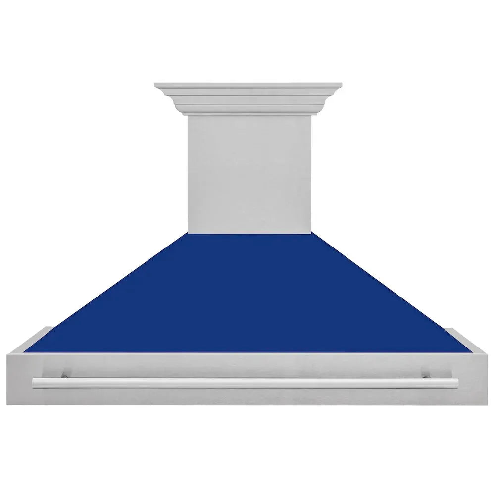 ZLINE 48" Autograph DuraSnow Stainless Blue Wall Range Hood 8654SNX-BG-48 by Farmhouse Kitchen and Bath