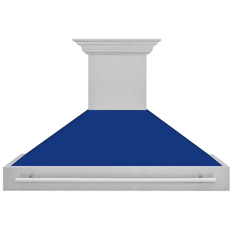 ZLINE 48" Autograph DuraSnow Stainless Blue Wall Range Hood 8654SNX-BG-48 by Farmhouse Kitchen and Bath