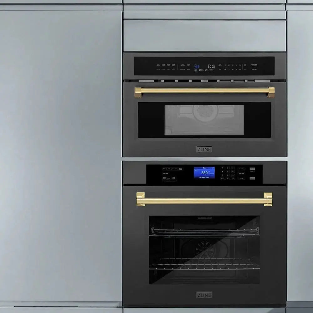 ZLINE 30” Convection Microwave, Black Stainless, Gold MWOZ-30-BS-G by Farmhouse Kitchen and Bath