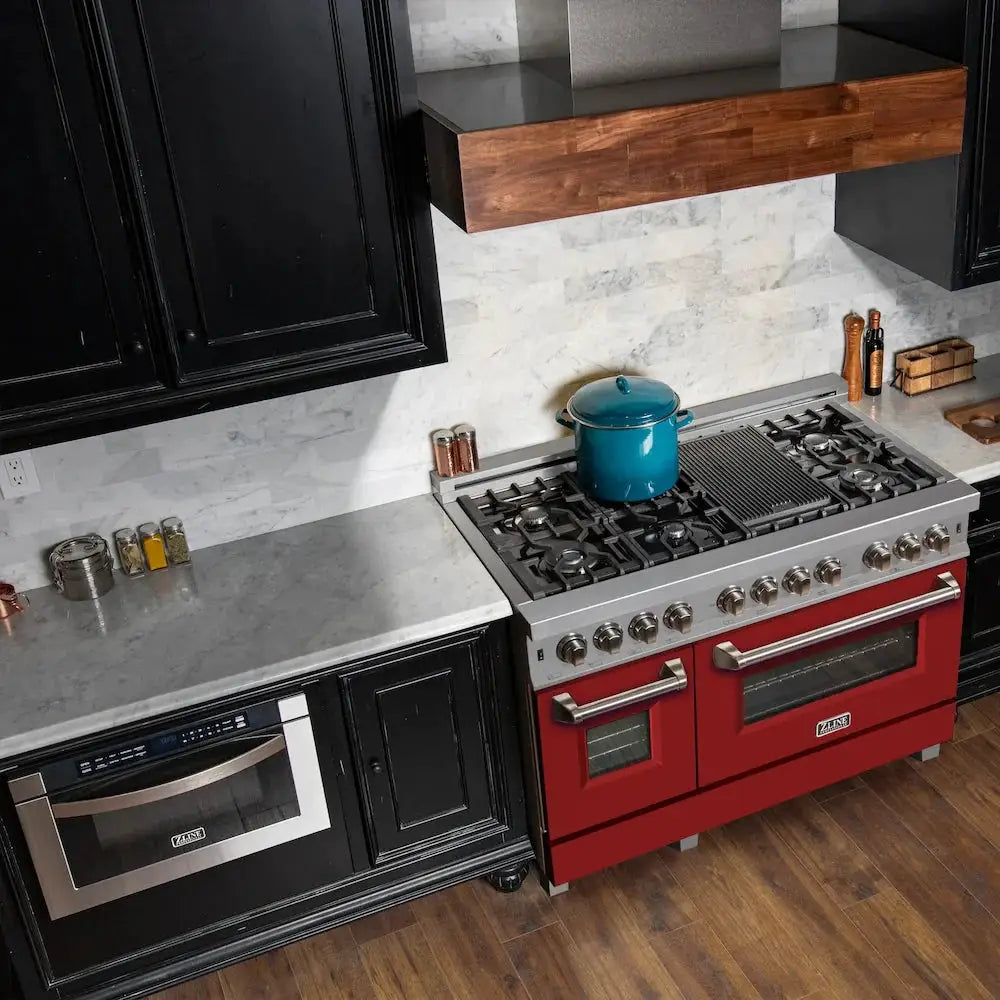 ZLINE 48" Bundle Range RAS-RM-48 & Range Hood 8654RM-48, 2KP-RASRMRH48 by Farmhouse Kitchen and Bath