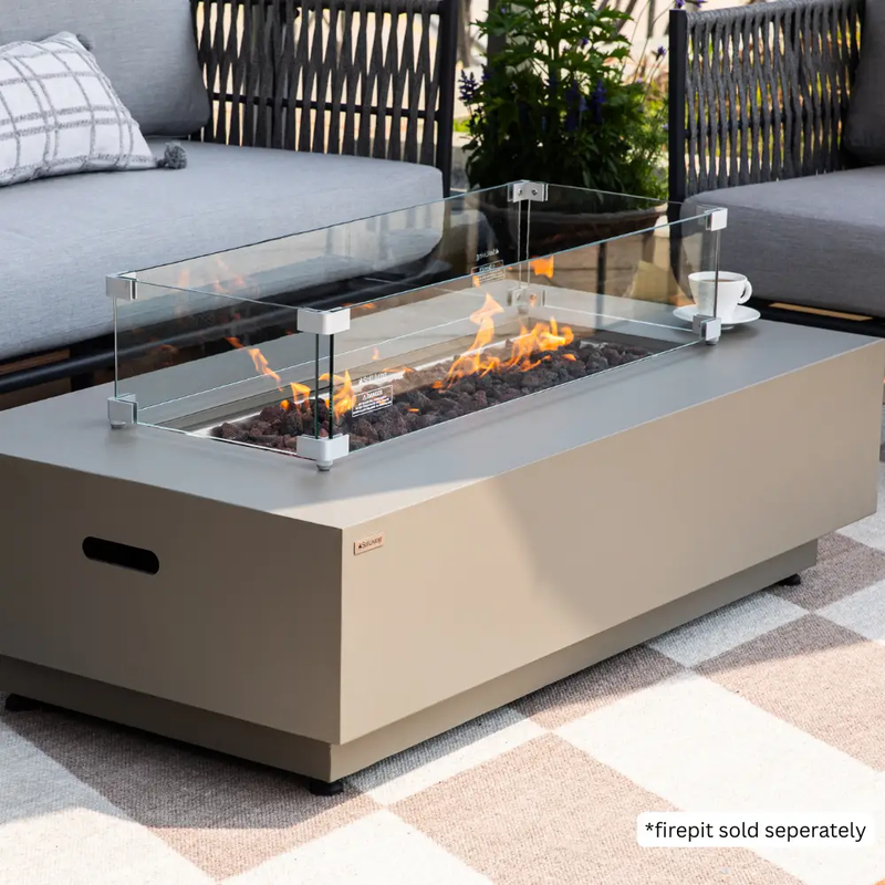 Westwood Fire Pit Tempered Clear Glass Wind Screen by EnvelorHome