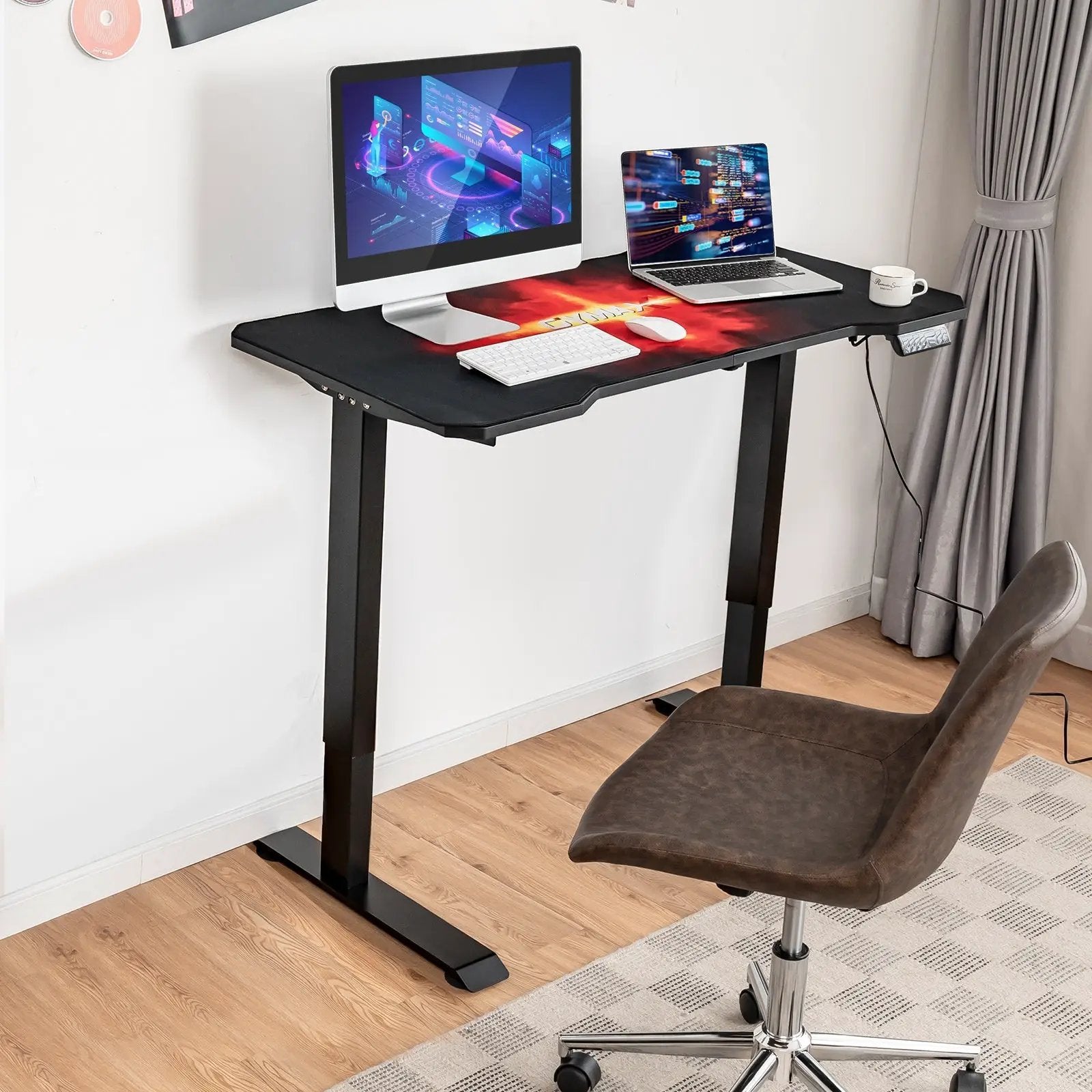 Electric Standing Gaming Desk with Height Adjustable Splice Board by DirectDeals