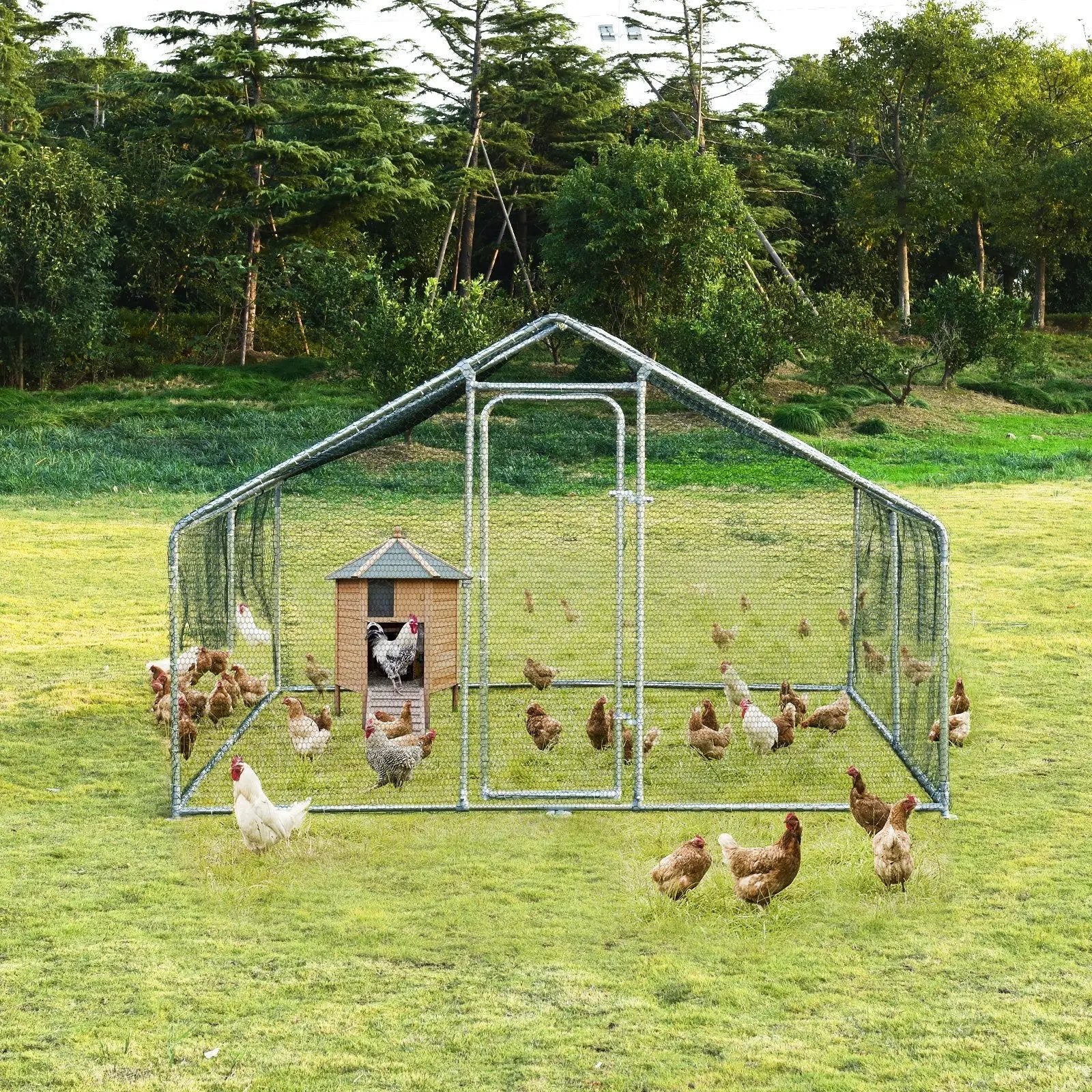 Large Walk in Shade Cage Chicken Coop with Roof Cover by DirectDeals