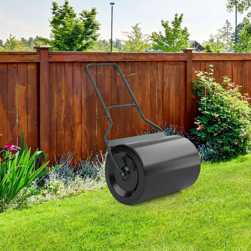 Lawn Roller with U-Shaped Handle for Garden Backyard by DirectDeals