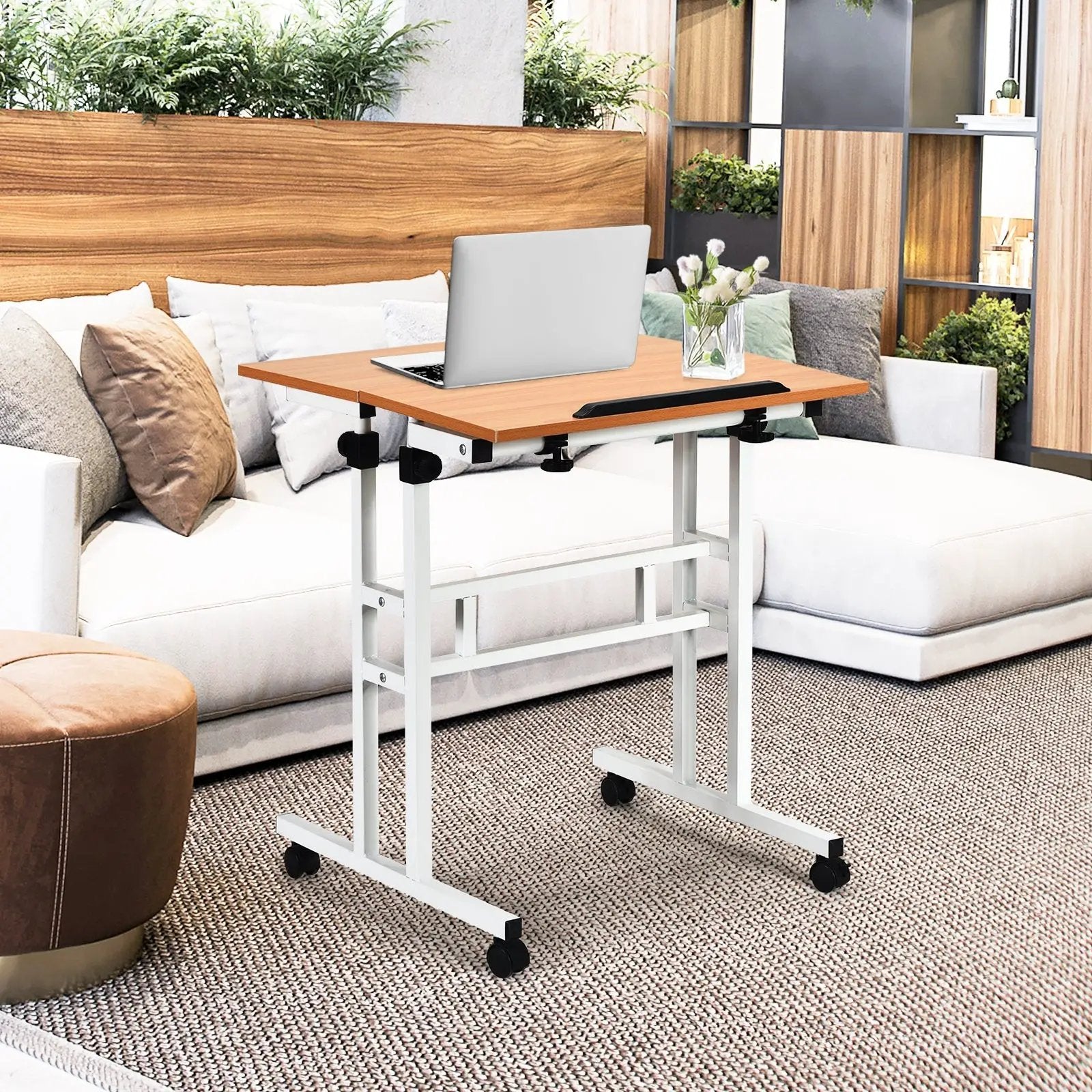 2 in 1 Height Adjustable Sit Standing Computer Desk by DirectDeals