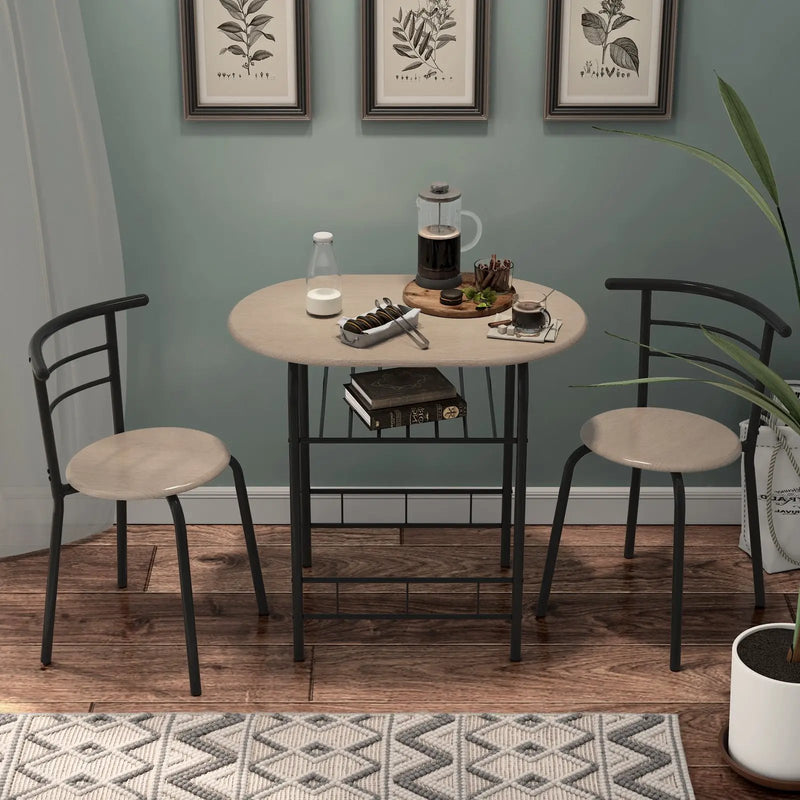3 pcs Home Kitchen Bistro Pub Dining Table 2 Chairs Set by DirectDeals
