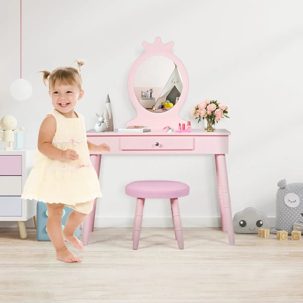 Kids Vanity Makeup Table by DirectDeals