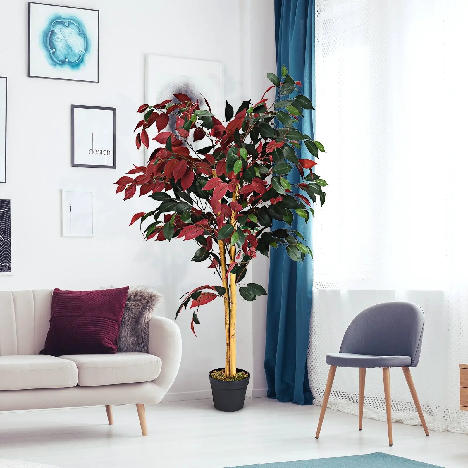 4 Feet Tall Artificial Ficus Tree with Nursery Pot by DirectDeals