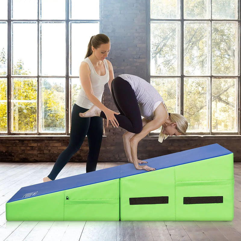 Folding Wedge Exercise Gymnastics Mat with Handles by DirectDeals