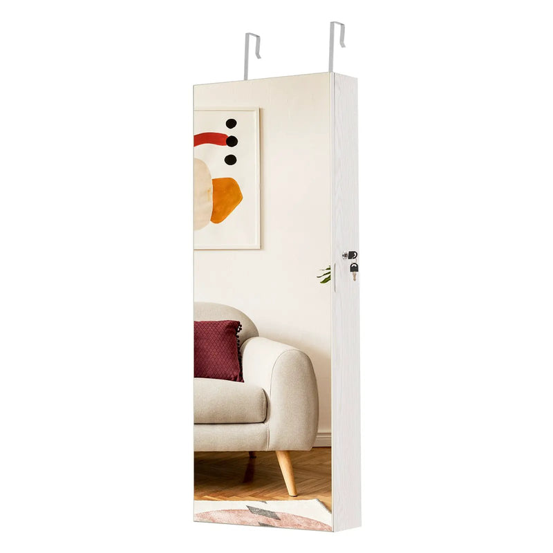 Lockable Storage Jewelry Cabinet with Frameless Mirror by DirectDeals