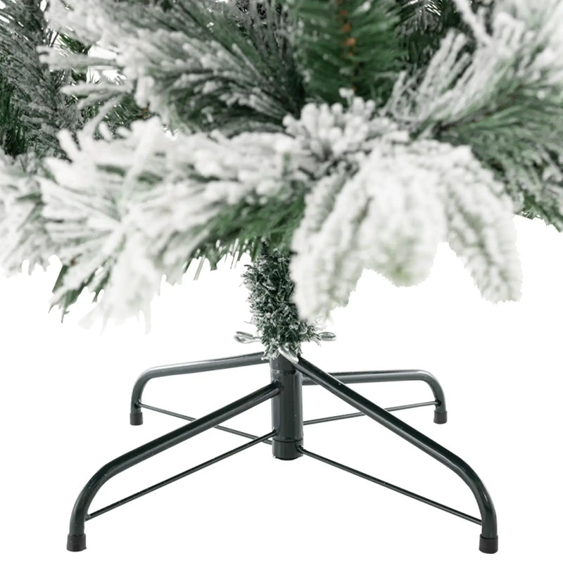 Flocked Christmas Tree with 250 Warm White LED Lights and 752 Mixed Branch Tips by DirectDeals