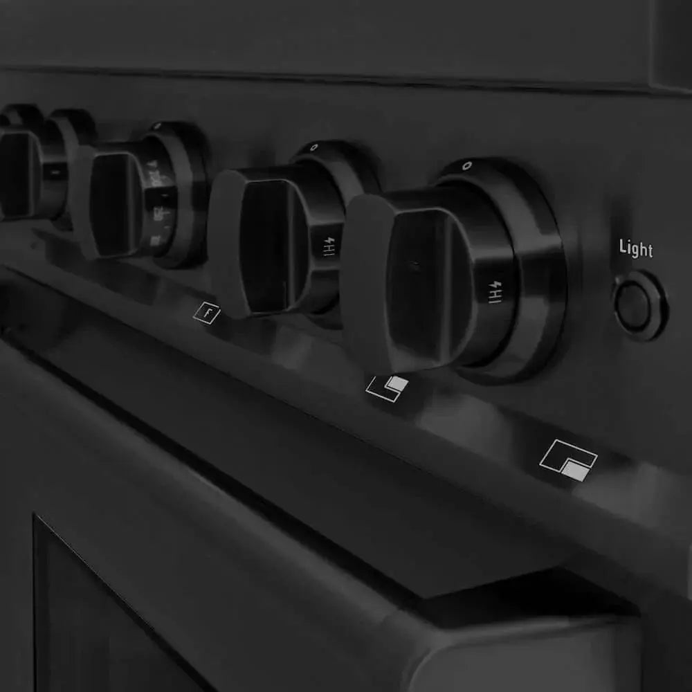 ZLINE 30" Dual Fuel Range, Gas Cooktop, Electric Convection Oven Black Stainless Steel, CDRB-30 by Farmhouse Kitchen and Bath
