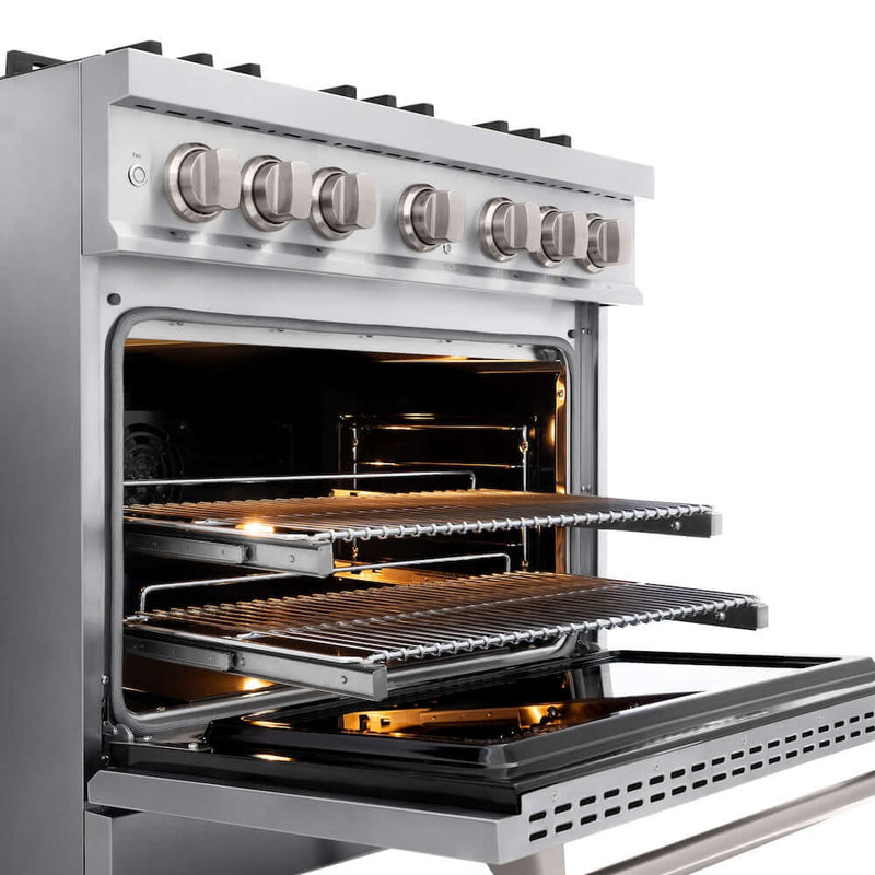 ZLINE 36" Select Dual Fuel Range Gas Cooktop Electric Convection Oven Stainless Steel HDR36 by Farmhouse Kitchen and Bath