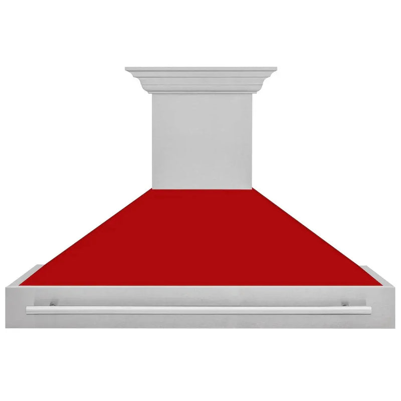 ZLINE 48" Autograph DuraSnow Red Stainless Wall Range Hood 8654SNX-RM-48 by Farmhouse Kitchen and Bath