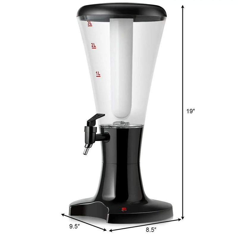 Set of 2 3L Draft Beer Tower Dispenser with LED Lights by DirectDeals