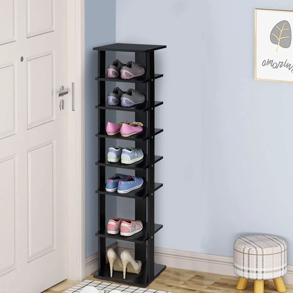 7-Tier Shoe Rack Practical Free Standing Shelves Storage Shelves by DirectDeals
