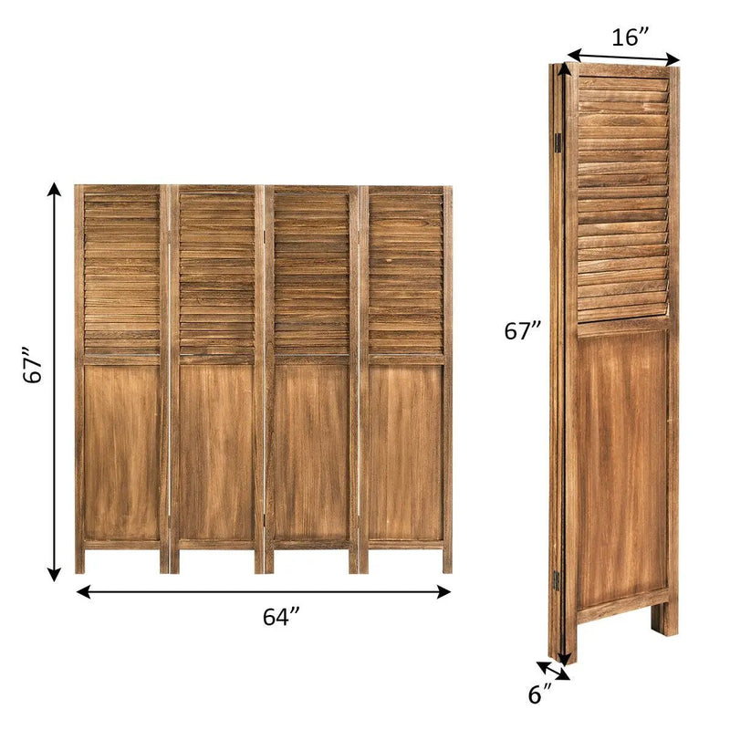 5.6 Ft Tall 4 Panel Folding Privacy Room Divider by DirectDeals