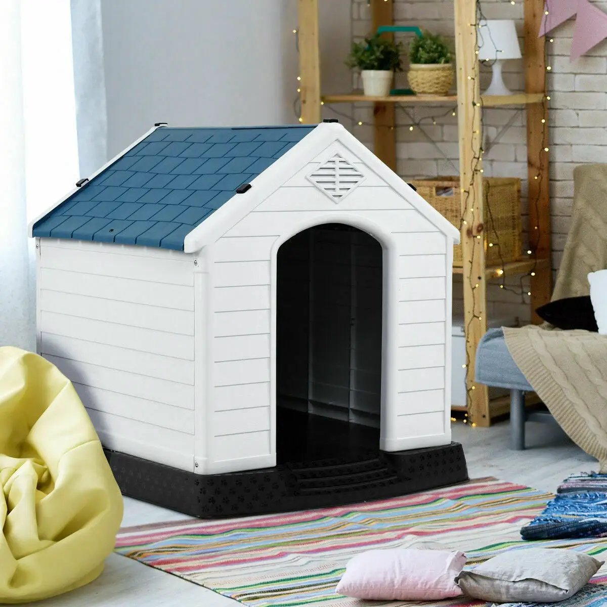 Indoor/Outdoor Waterproof Plastic Dog House Pet Puppy Shelter by DirectDeals
