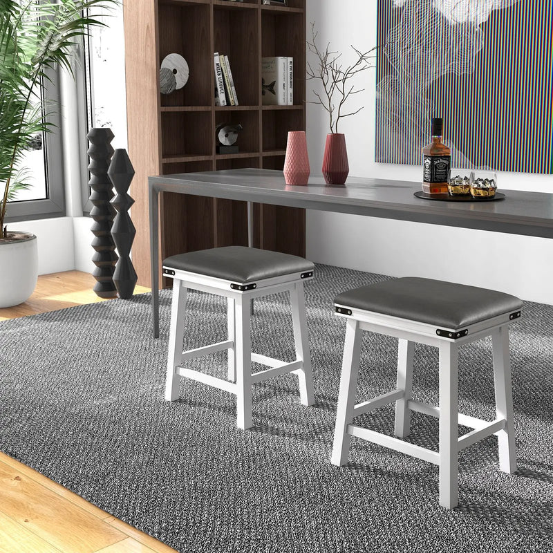 Set of 2 24/30 Inch Dining Bar Stool with Acacia Wood Frame by DirectDeals
